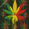 Splatter Marijuana Leaf Art Diamond Paintings