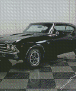 Black 1969 Chevy Chevelle Car Diamond Paintings