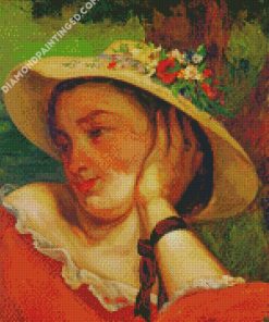 Woman In Straw Hat Art Diamond Paintings