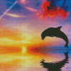 Dolphin At Sunset Diamond Paintings