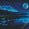 Lake And Full Moon Landscape Diamond Paintings