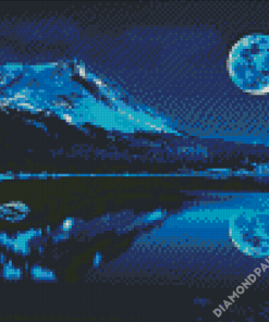 Lake And Full Moon Landscape Diamond Paintings