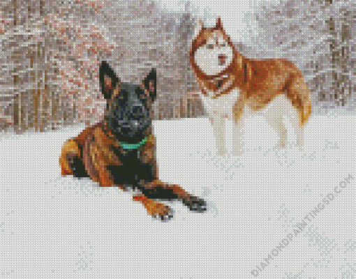 Winter Dogs Diamond Paintings