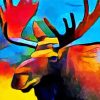 Abstract Moose Head Diamond Paintings