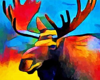 Abstract Moose Head Diamond Paintings