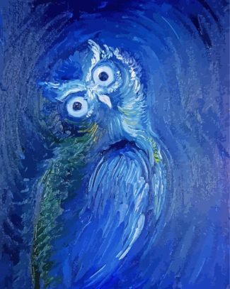 Abstract Mystic Blue Owl Diamond Paintings