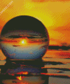 Aesthetic Sunset Through Glass Ball Diamond Paintings