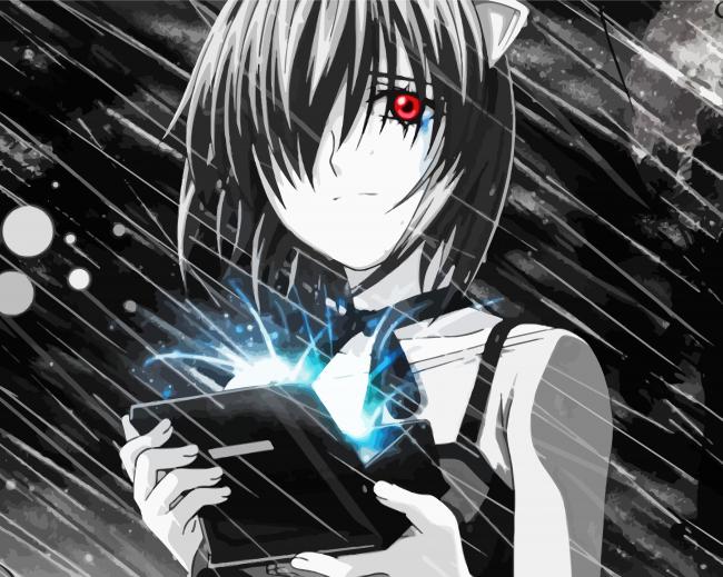 Black And White Lucy Elfen Lied - 5D Diamond Painting ...