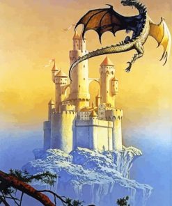 Dragon And Castle Art Diamond Paintings