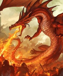 Dragon Breathing Fire Diamond Paintings