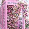 Floral Pink Phone Booth Diamond Paintings