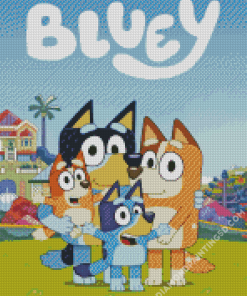 Bluey Cartoon Poster Diamond Paintings