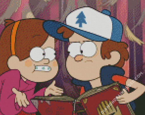 Mabel And Dipper Pines From Gravity Falls Diamond Paintings