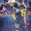 NHL Player Under Rain Diamond Paintings