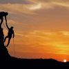 Rock Climbing Silhouette Sunset Diamond Paintings