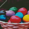 Basket Of Colorful Chicken Eggs Diamond Paintings