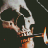 Creepy Skull With Cigarette Diamond Paintings