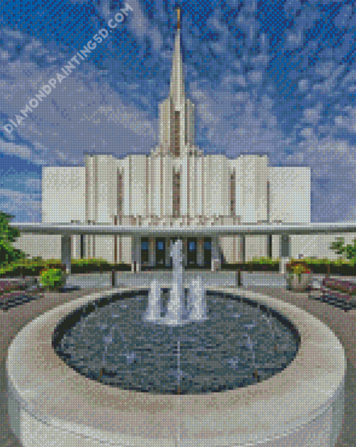 Jordan River Utah Temple And Fountain Diamond Paintings