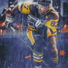 NHL Player Under Rain Diamond Paintings