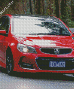 Red Holden Commodore On Road Diamond Paintings
