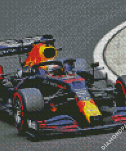 Red Bull Race Car On Road Diamond Paintings