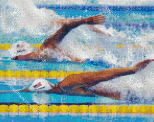 Swimming Competition Swimmers Diamond Paintings