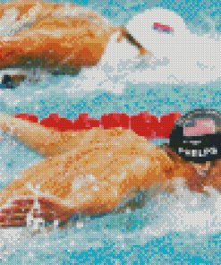 Swimmers In Swimming Competition Diamond Paintings