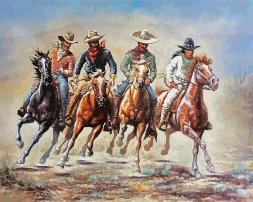 The Cowboys And Horses Art Diamond Paintings