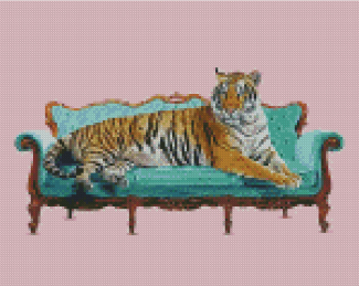 Leopard On Sofa Art Diamond Paintings