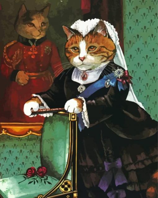 Victorian Cat Animal Diamond Paintings