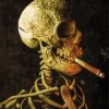 Vintage Skull With Cigarette Diamond Paintings