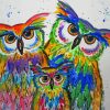 Abstract Owls Family Diamond Paintings