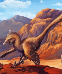 Aesthetic Velociraptor Illustration Diamond Paintings