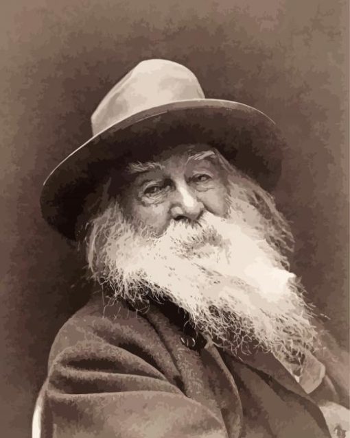 Black And White American Poet Walt Whitman Diamond Paintings