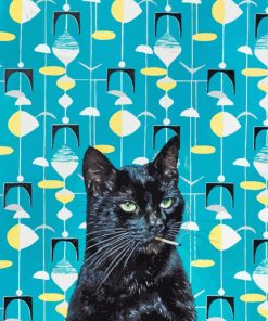 Black Smoking Cat Diamond Paintings