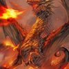 Cool Dragon Breathing Fire Diamond Paintings