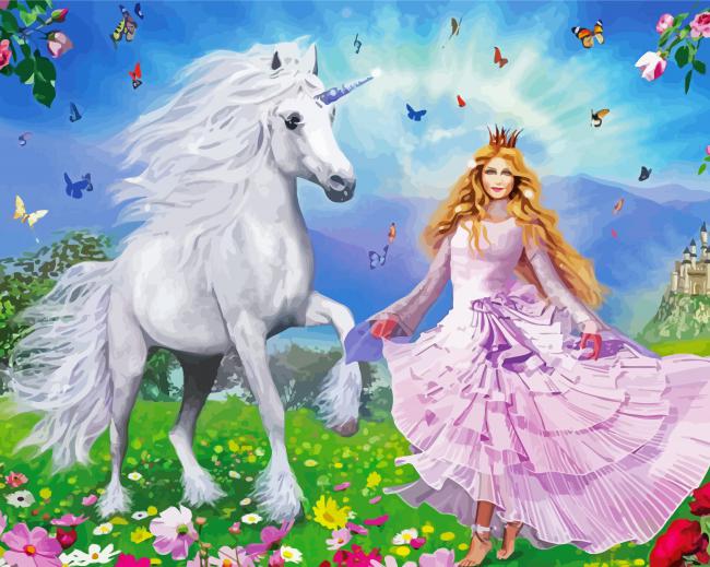 Disney Princess And Unicorn - 5D Diamond Painting - DiamondPainting5d.com