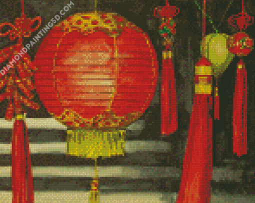 Japanese Paper Lanterns Art Diamond Paintings