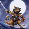 Japanese Ninja Cat Diamond Paintings