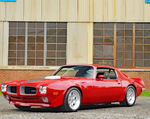 Red Trans Am Car Diamond Paintings