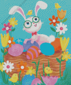Bunny With Eggs Diamond Paintings