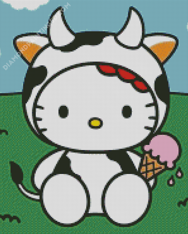Hello Kitty Cow Diamond Painting 