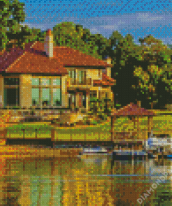 House By A Lake Diamond Paintings