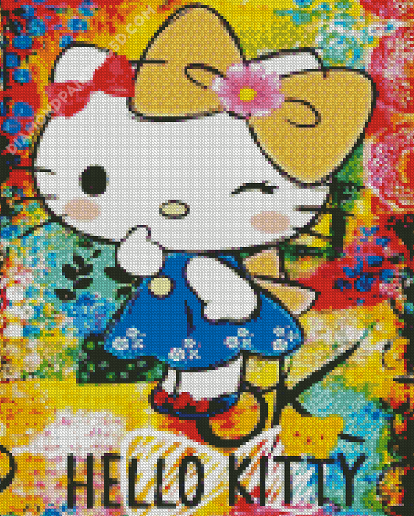 Abstract Hello Kitty Diamond Painting 