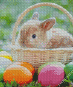 Adorable Bunny With Eggs Diamond Paintings
