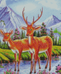 Aesthetic Deer Couple Diamond Paintings