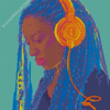 Cool Afro Girl With Headphones Diamond Paintings