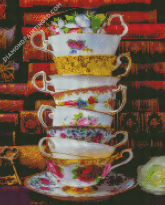 Stacked Teacups Diamond Paintings