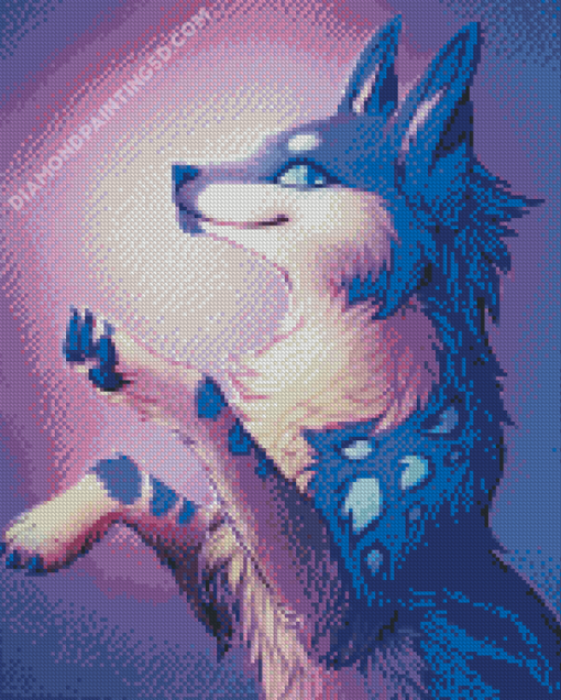 Anime Blue Wolf Diamond Paintings