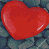 Red Stone Heart Diamond Paintings
